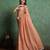 orange floral embroidered pure chiffon saree