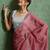 pink women ethnic embroidered embellished pure chiffon saree