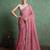 pink women ethnic embroidered embellished pure chiffon saree