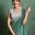 green floral embroidered pure chiffon regular saree