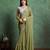 olive floral embroidered embellished pure chiffon saree