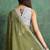 olive floral embroidered embellished pure chiffon saree