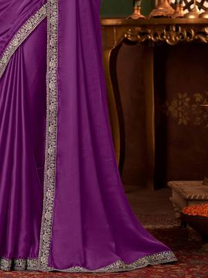 purple embellished sequinned saree 5