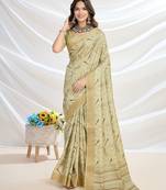 green ethnic motifs zari tussar saree