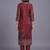 women ethnic motifs printed regular thread work chanderi silk kurta with trousers & with dupatta