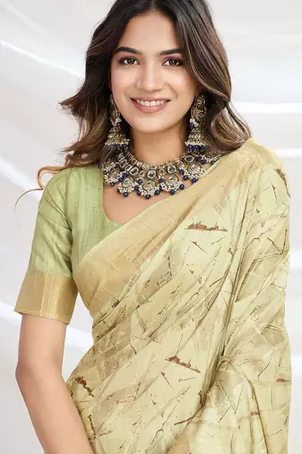 green ethnic motifs zari tussar saree