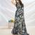 black floral printed tussar saree with blouse piece