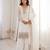White embroidered kurta with sharara & dupatta set