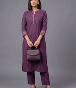 women ethnic motifs embroidered regular thread work kurta with trousers