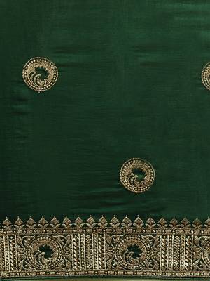 green green vichitra ethnic motifs embroidered silk blend saree 3