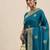 blue blue vichitra ethnic motifs embroidered silk blend saree