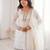 White embroidered kurta with sharara & dupatta set