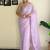 lavender embellished sequinned poly georgette saree with blouse piece