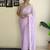 lavender embellished sequinned poly georgette saree with blouse piece
