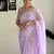 lavender embellished sequinned poly georgette saree with blouse piece