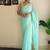 blue embellished sequinned poly georgette saree