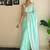 blue embellished sequinned poly georgette saree