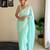blue embellished sequinned poly georgette saree