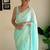 blue embellished sequinned poly georgette saree