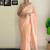 peach sequinned poly georgette saree  with blouse piece