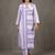 women striped regular cotton kurta with trousers