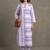 women striped regular cotton kurta with trousers