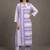 women striped regular cotton kurta with trousers