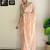peach sequinned poly georgette saree  with blouse piece