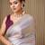 lavender beads and stones satin saree