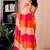 orange colourblocked pure linen ready to wear saree