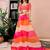 orange colourblocked pure linen ready to wear saree
