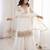 White embroidered kurta with sharara & dupatta set