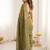 olive embellished embroidered satin heavy work saree