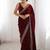 maroon embellished embroidered silk blend heavy work saree