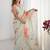 sea_green floral printed mirror work pure chiffon saree with blouse