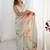 sea_green floral printed mirror work pure chiffon saree with blouse