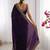 purple embellished embroidered silk blend heavy work saree