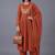 women ethnic motifs embroidered pleated mirror work kurta with trousers & with dupatta
