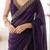 purple embellished embroidered silk blend heavy work saree