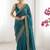 teal embellished zari silk blend saree