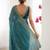 teal embellished zari silk blend saree