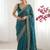 teal embellished zari silk blend saree