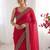 red embellished embroidered silk blend heavy work saree