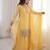 Yellow embroidered kurta with sharara & dupatta set