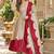 Beige&maroon roman silk readymade anarkali with embroidery work