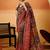 black women floral printed zari saree