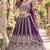 Purple Net Semi Stitched Lehenga Choli with Embroidery & Sequence Work