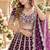Purple Net Semi Stitched Lehenga Choli with Embroidery & Sequence Work