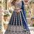 Teal Net Semi Stitched Lehenga Choli with Embroidery & Sequence Work
