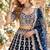 Teal Net Semi Stitched Lehenga Choli with Embroidery & Sequence Work